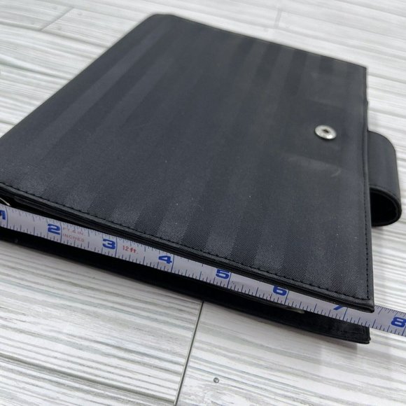 DAY TIMER 7-Ring Organizer Binder Planner Cover 1” Black Vinyl Snap Close - Picture 8 of 12